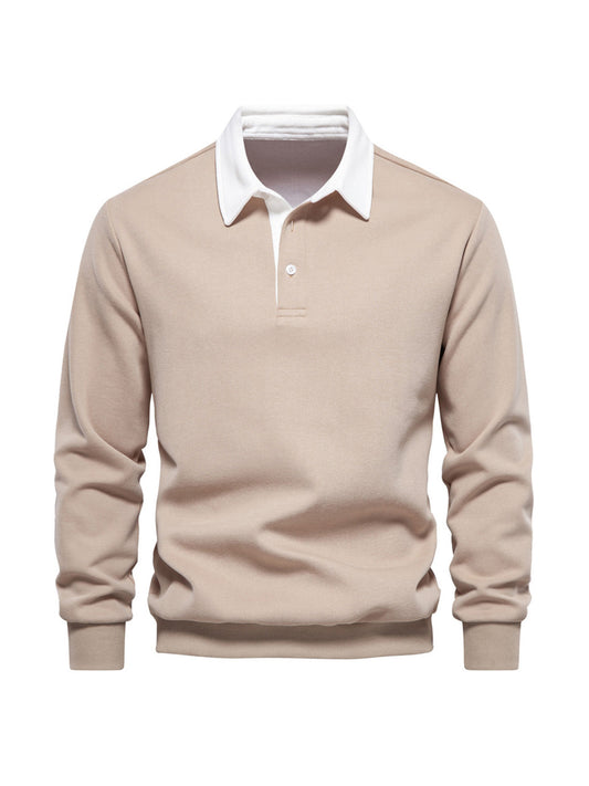 More Than Basic Men's Golf Button Up Collared Sweatshirt