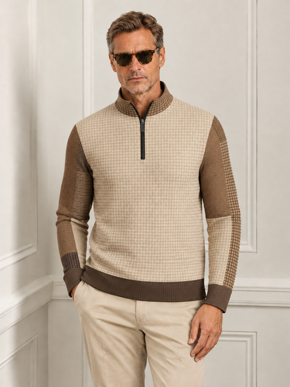 Fairway Patchwork Men's Lightweight Golf Shirt Quarterzip UPF50+