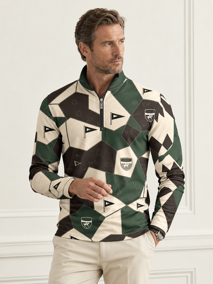 Equestrian Heritage Men's Lightweight Golf Shirt Quarterzip UPF50+