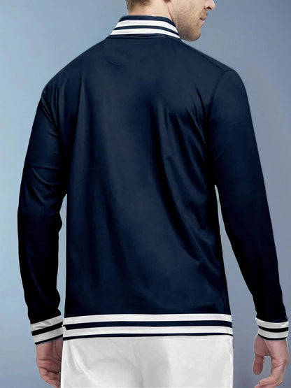Navycore Maglia da golf da uomo con cerniera a quarto UPF50+