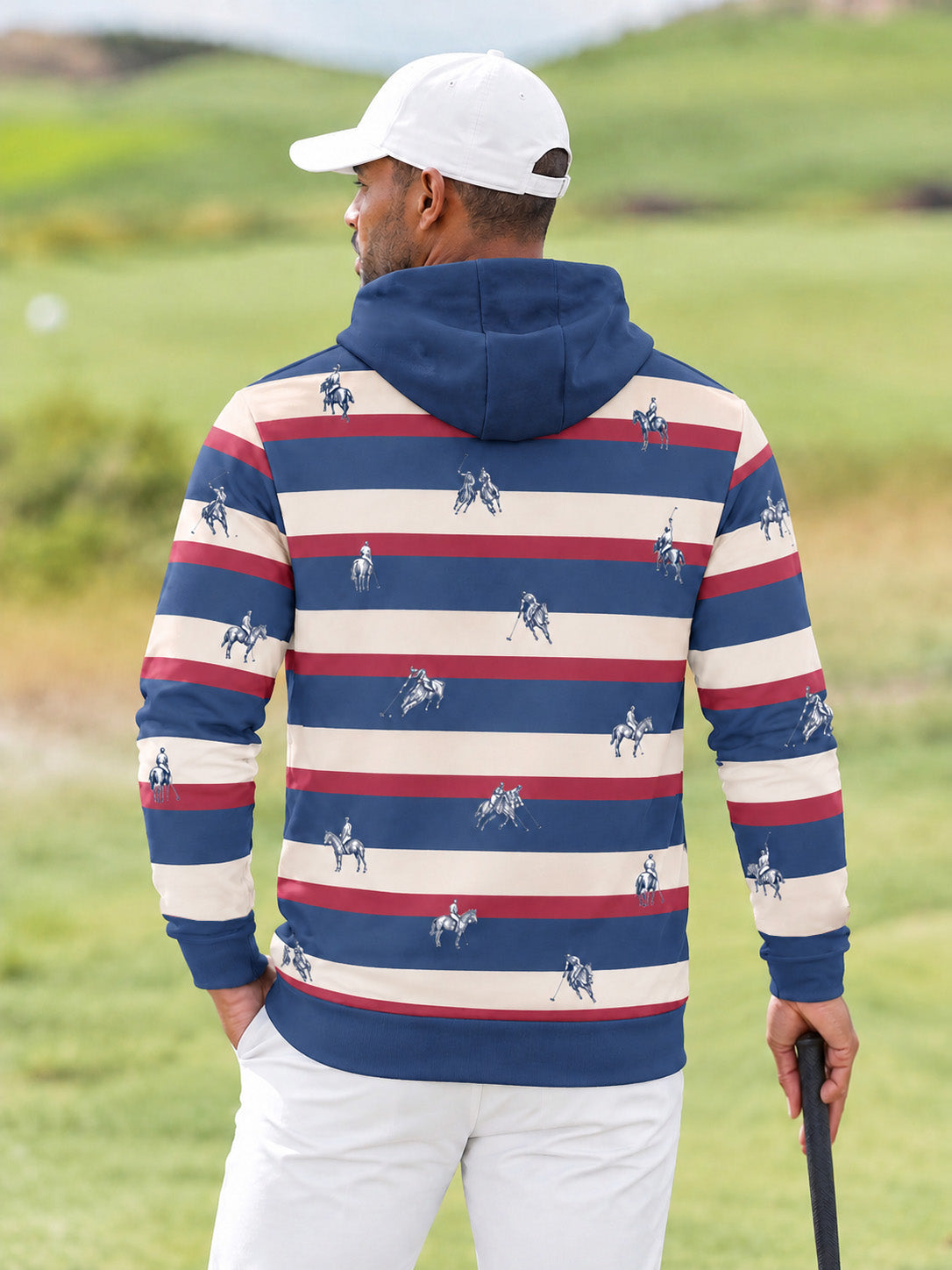 Playful Nautical Men's Golf Hooded Sweatshirt
