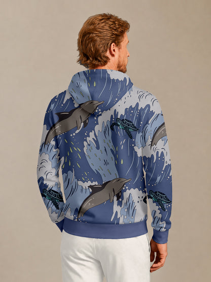 Playful Nautical Men's Golf Hooded Sweatshirt