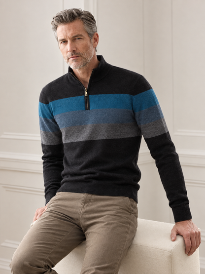 More Than Basic Men's Midweight Golf Quarter Zip Sweater