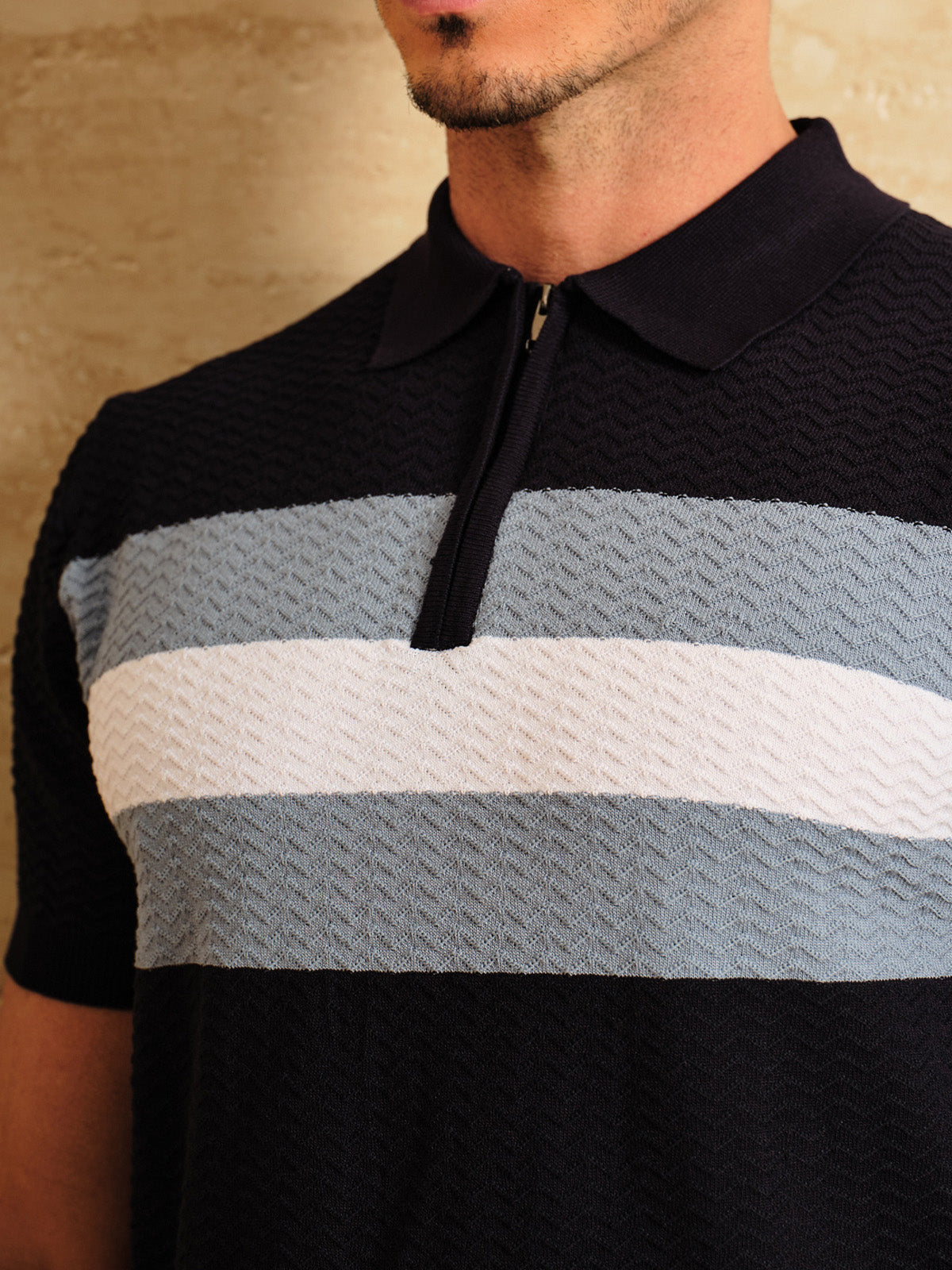 More Than Basic Knit Golf Shirt Quarterzip
