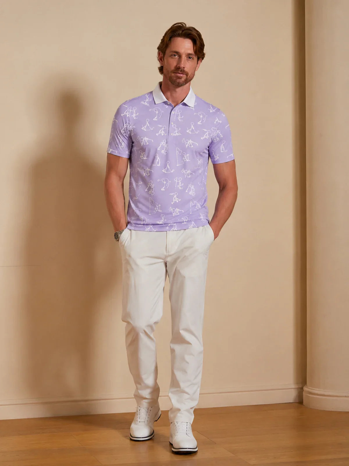 Hyper-prep Men's Ribbed Collar Polo Top UPF50+