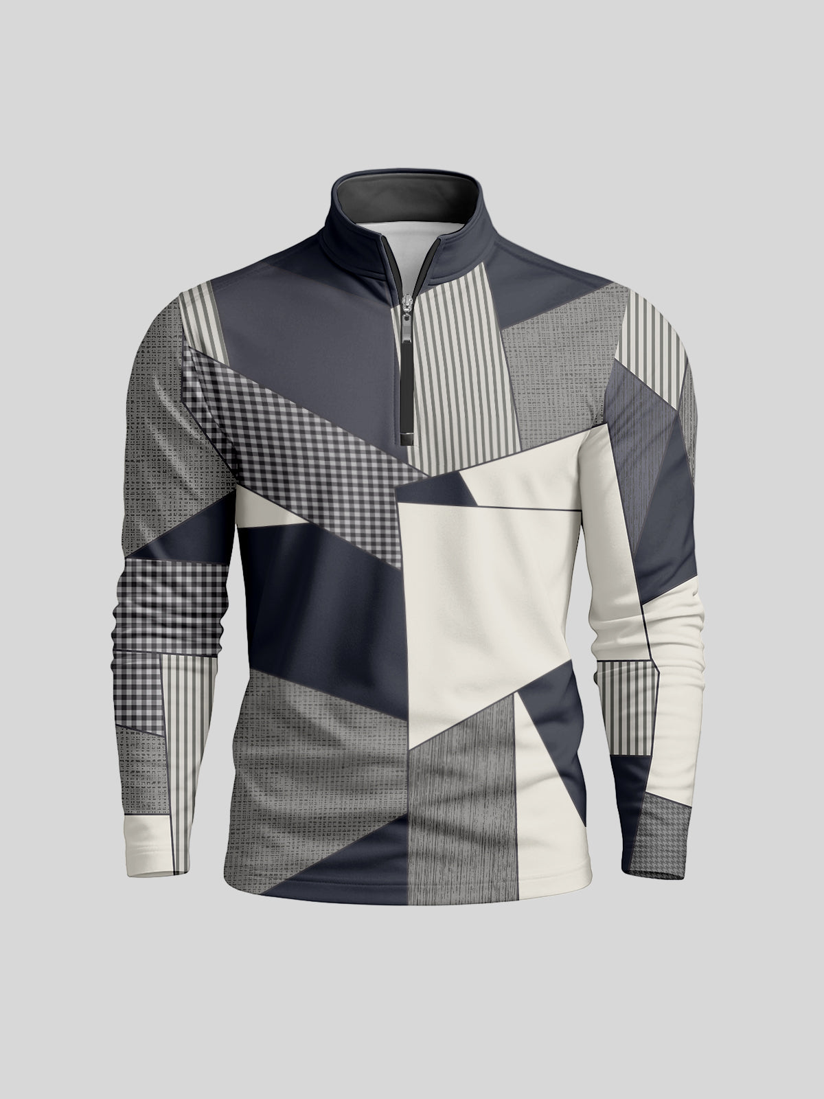 Fairway Patchwork Men's Lightweight Golf Shirt Quarterzip UPF50+