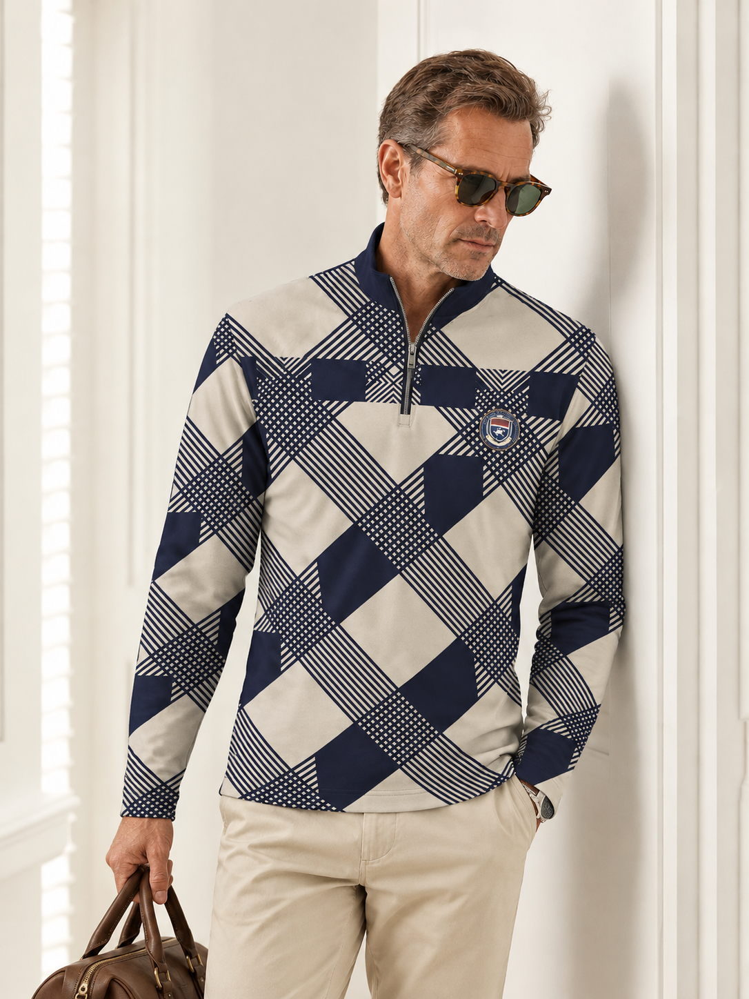 Equestrian Heritage Men's Lightweight Golf Shirt Quarterzip UPF50+