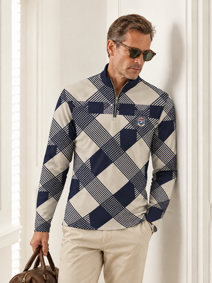 Equestrian Heritage Men's Lightweight Golf Shirt Quarterzip UPF50+