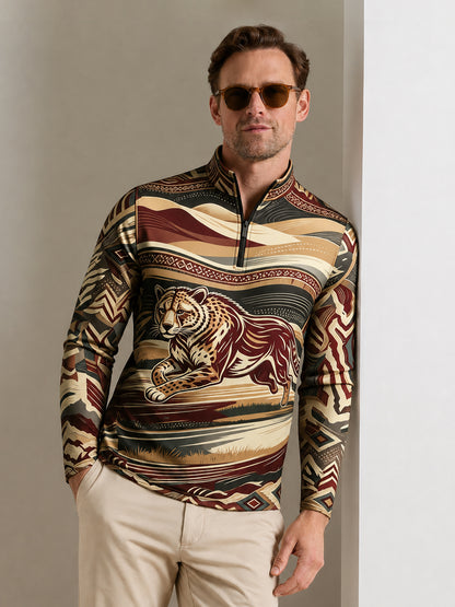 Wild Legends Men's Lightweight Golf Shirt Quarterzip UPF50+