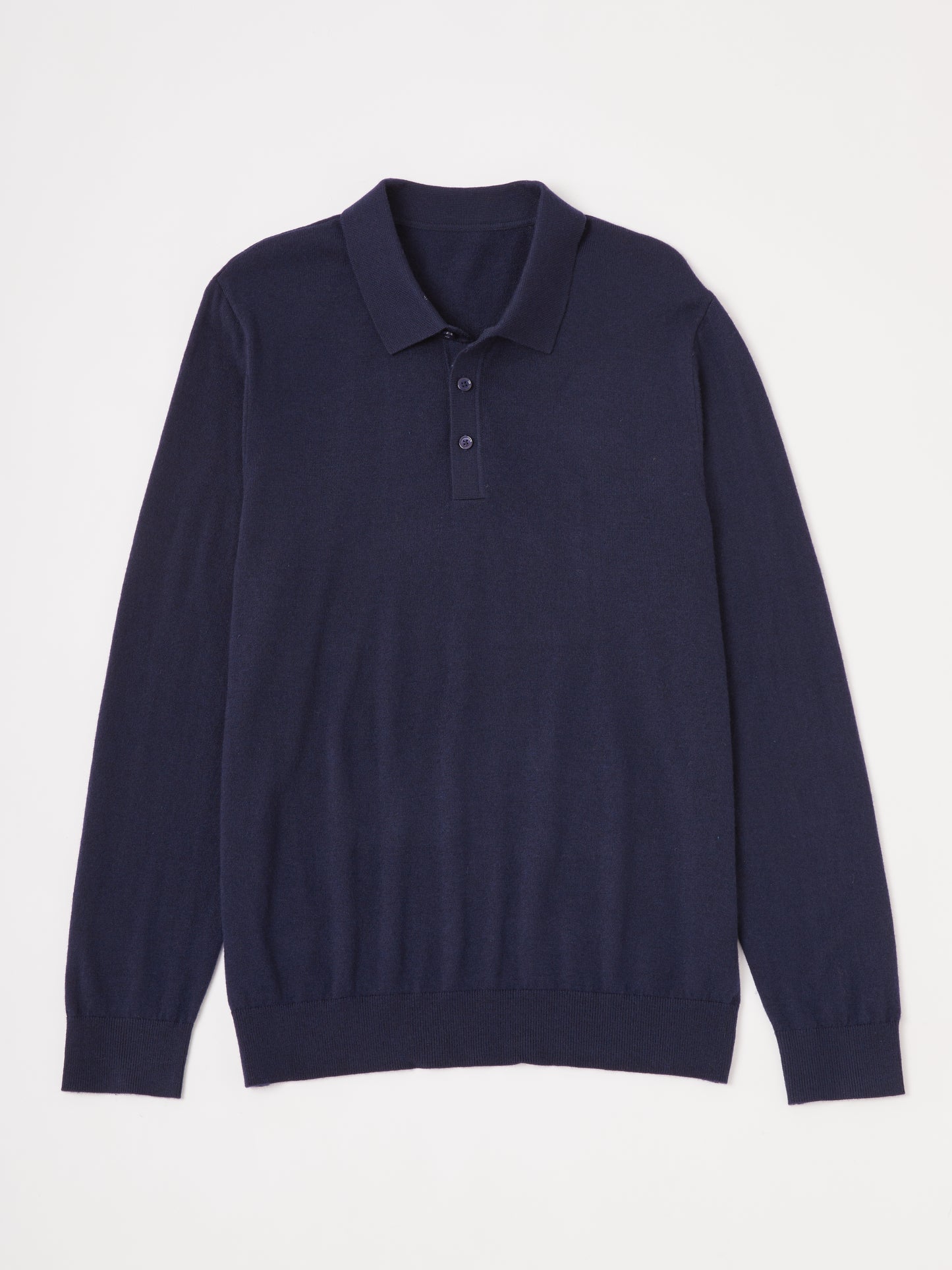 Aqua Wool Men's Long Sleeve Polo Shirt