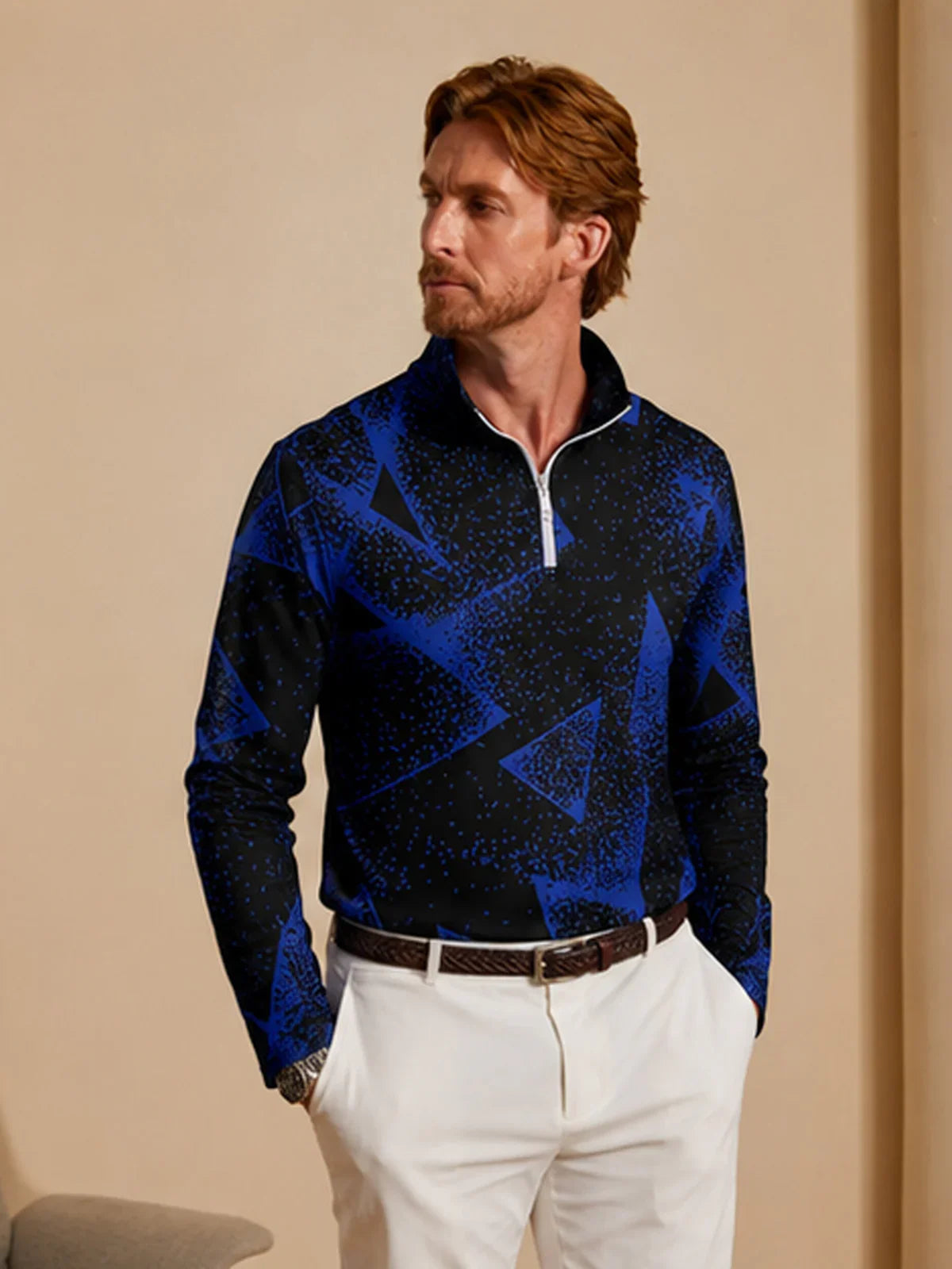 Air Brush Men's Golf Shirt Quarterzip UPF50+