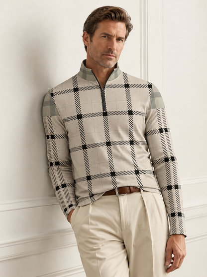 Fairway Patchwork Men's Lightweight Golf Shirt Quarterzip UPF50+