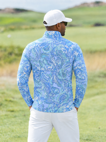 Paisley Heritage Men's Lightweight Golf Shirt Quarterzip UPF50+