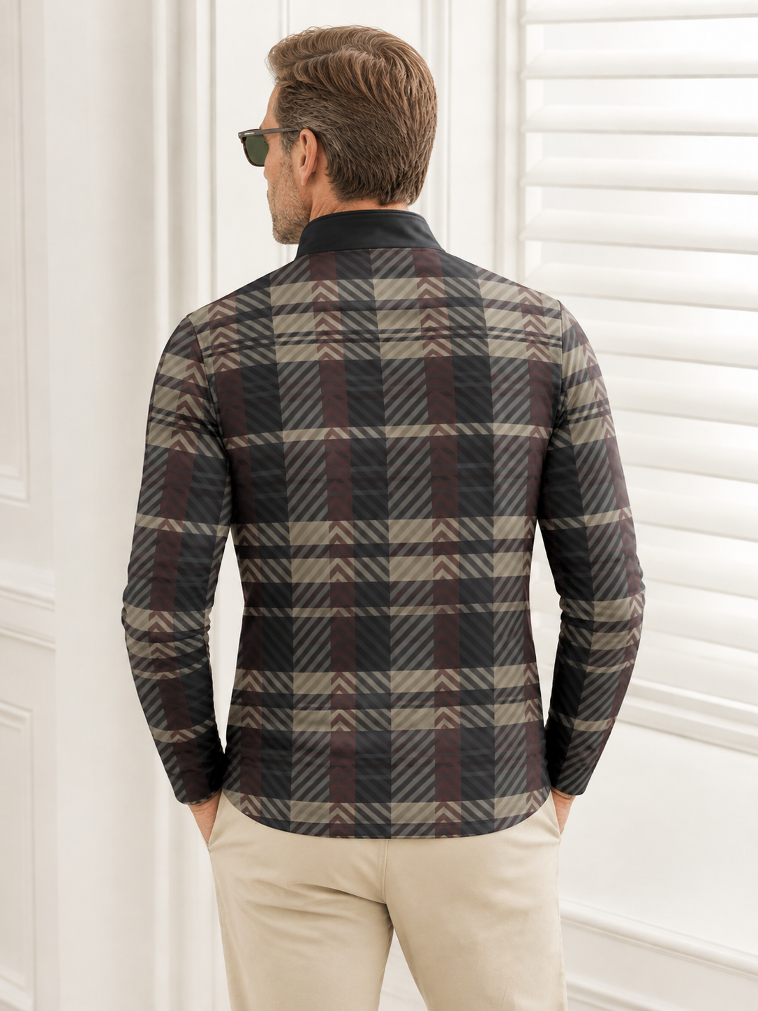Fairway Patchwork Men's Lightweight Golf Shirt Quarterzip UPF50+