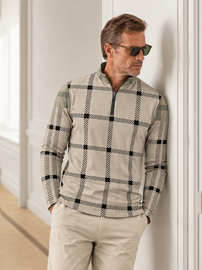 Fairway Patchwork Men's Lightweight Golf Shirt Quarterzip UPF50+
