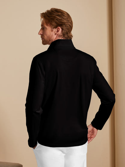 Botanical Energy Men's Lightweight Colorblock Golf Shirt Quarterzip UPF50+