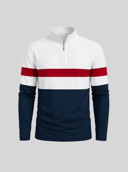 Playful Nautical Men's Midweight Golf Shirt Quarterzip UPF50+