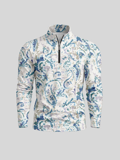 Botanical Energy Men's Lightweight Golf Shirt Quarterzip UPF50+