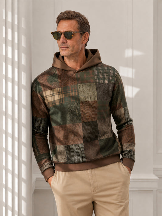 Fairway Patchwork Men's Golf Hooded Sweatshirt