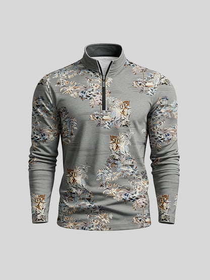 Botanical Energy Men's Lightweight Golf Shirt Quarterzip UPF50+