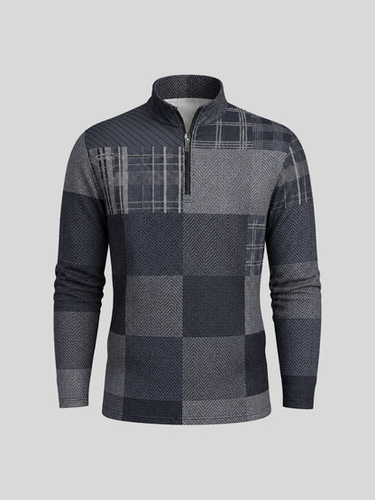 Fairway Patchwork Men's Lightweight Golf Shirt Quarterzip UPF50+