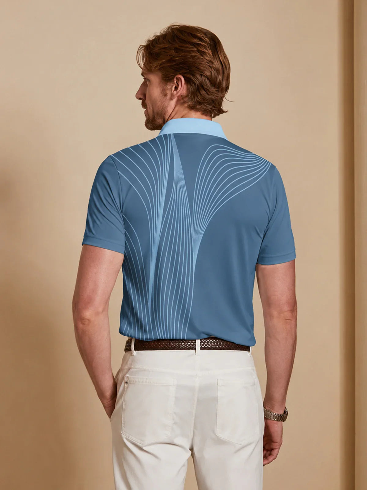 Air Brush Herren Polo-Shirt mit Rippkragen UPF50+