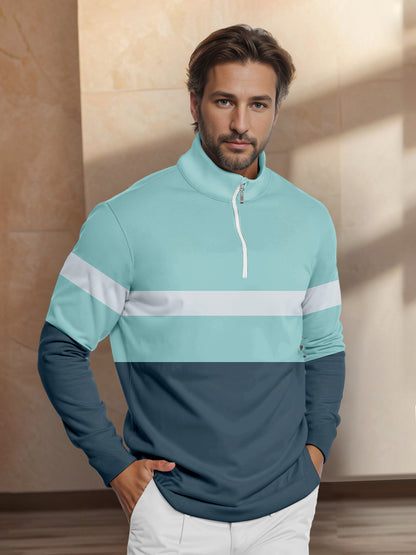 Playful Nautical Men's Golf Shirt Quarterzip UPF50+