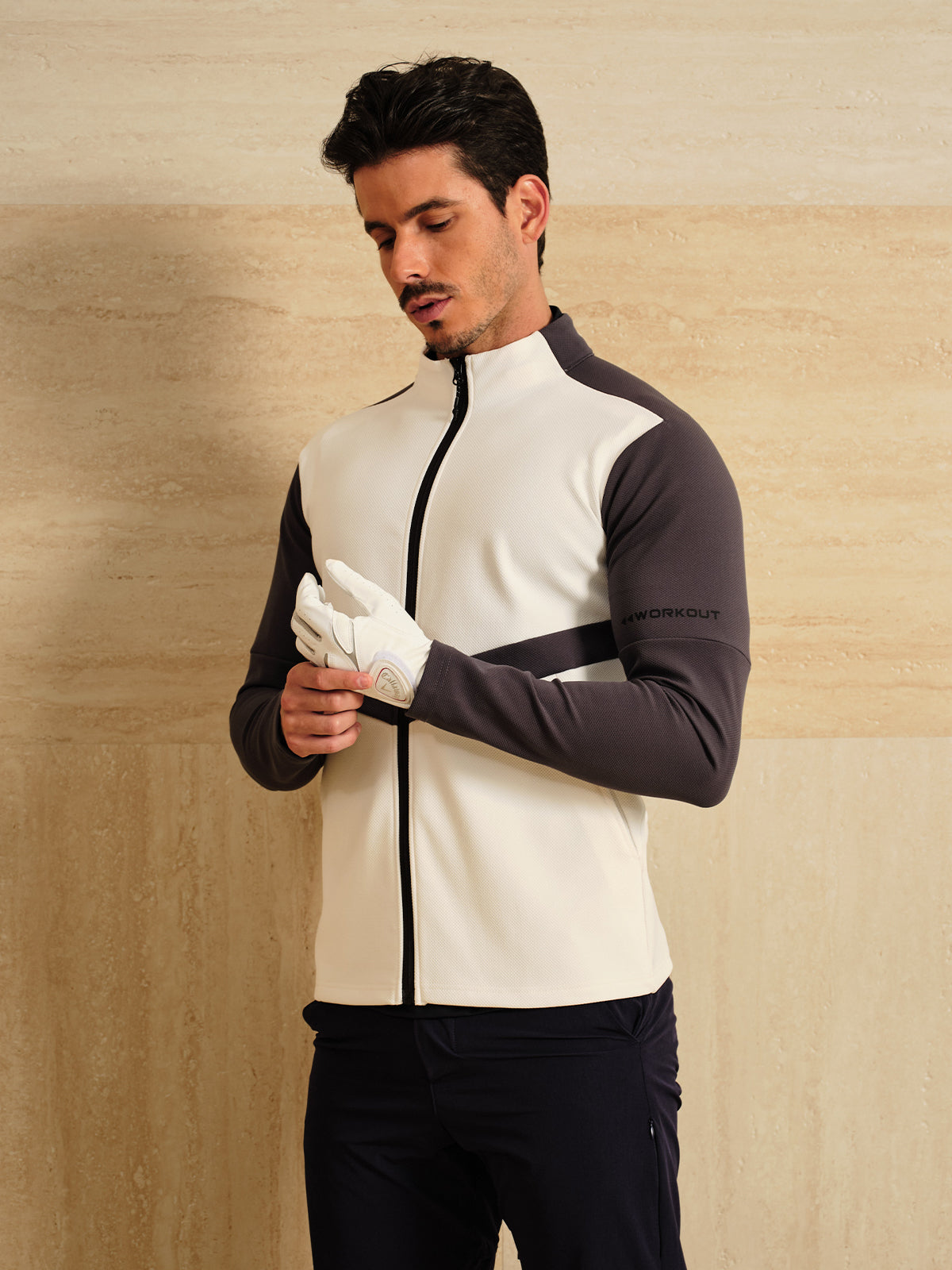 More Than Basic Men's Golf Full Zip Pocket Jacket