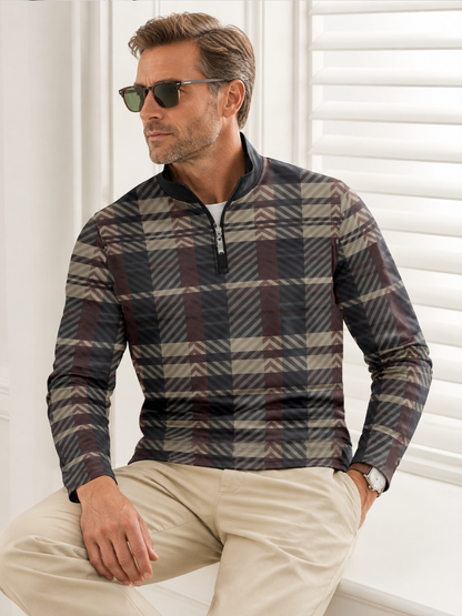 Fairway Patchwork Men's Lightweight Golf Shirt Quarterzip UPF50+