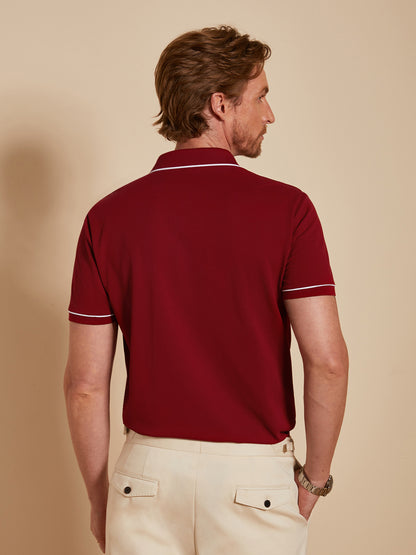 NaturalComfy Herrpolo med kontrasterande beslag