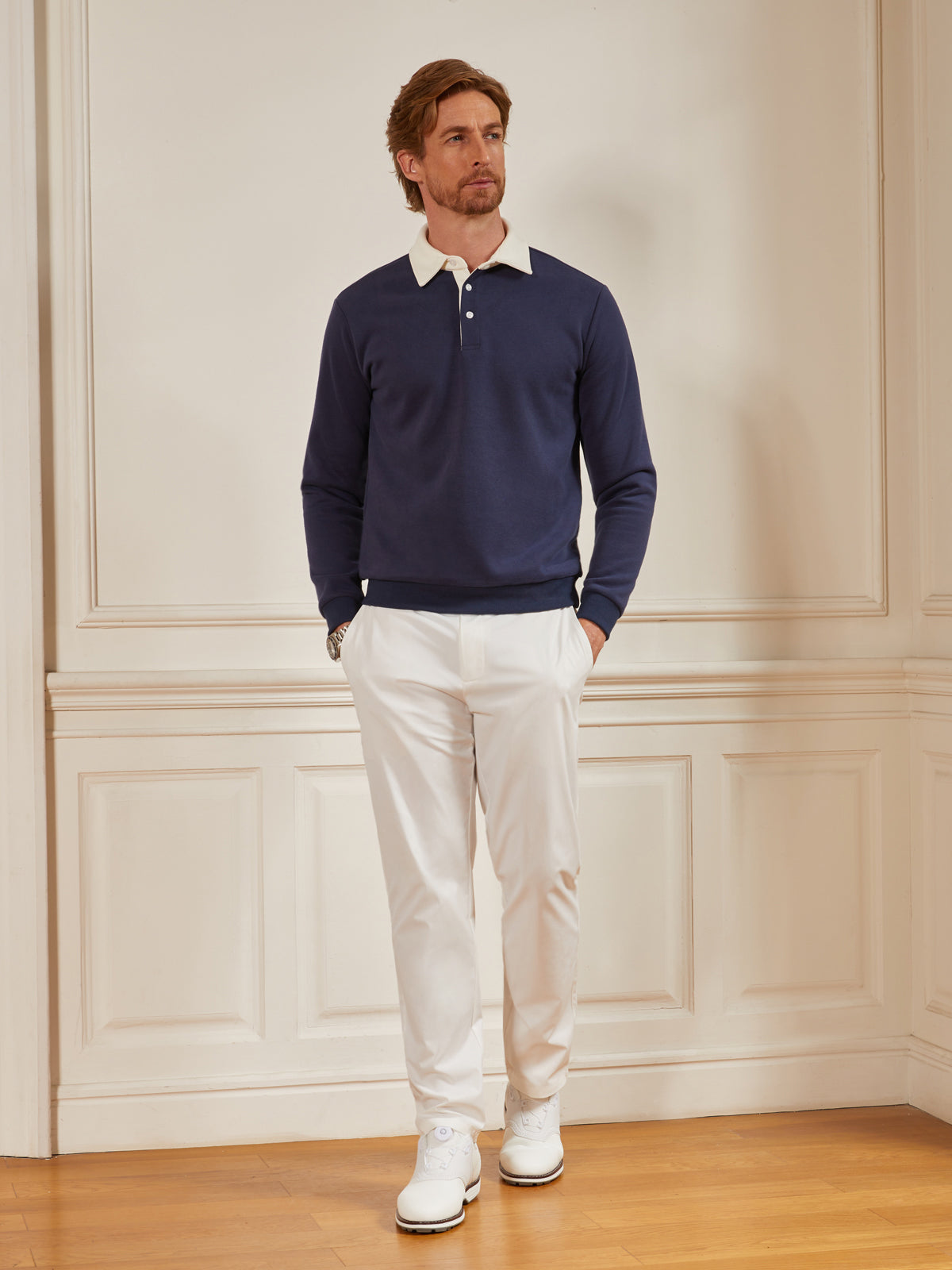 Sweat-shirt boutonné col chemise de golf homme Plus que basique