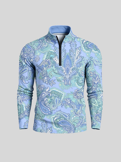 Paisley Heritage Men's Lightweight Golf Shirt Quarterzip UPF50+