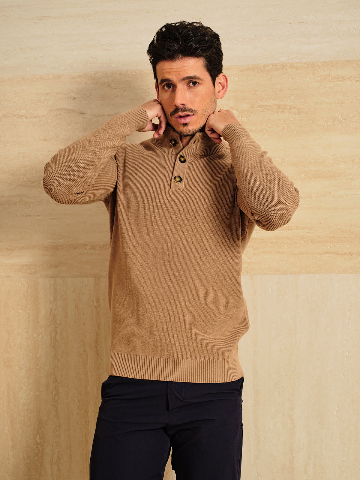 More Than Basic Men's Golf Quarter Zip Sweater