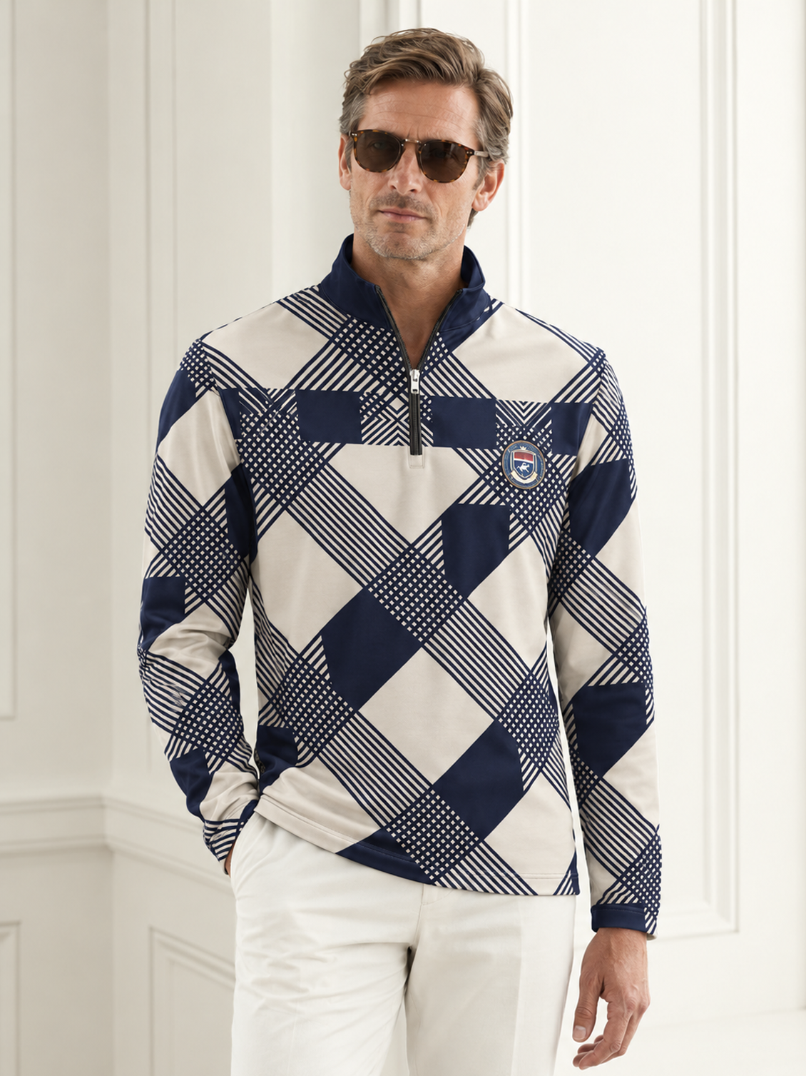 Equestrian Heritage Men's Lightweight Golf Shirt Quarterzip UPF50+