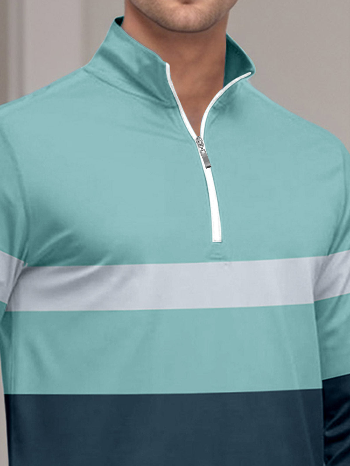 Playful Nautical Men's Golf Shirt Quarterzip UPF50+