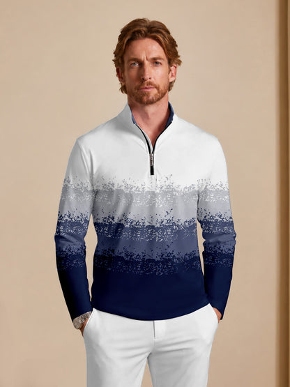 Air Brush Camicia da golf uomo con cerniera a quarto UPF50+