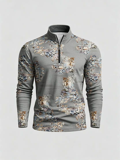 Botanical Energy Men's Lightweight Golf Shirt Quarterzip UPF50+