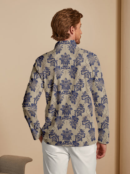 Botanical Energy Men's Lightweight Golf Shirt Quarterzip UPF50+