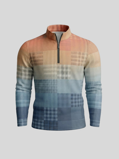 Fairway Patchwork Men's Lightweight Golf Shirt Quarterzip UPF50+