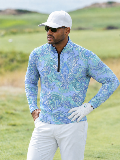 Paisley Heritage Men's Lightweight Golf Shirt Quarterzip UPF50+