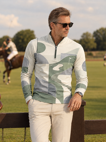 Equestrian Heritage Men's Lightweight Golf Shirt Quarterzip UPF50+
