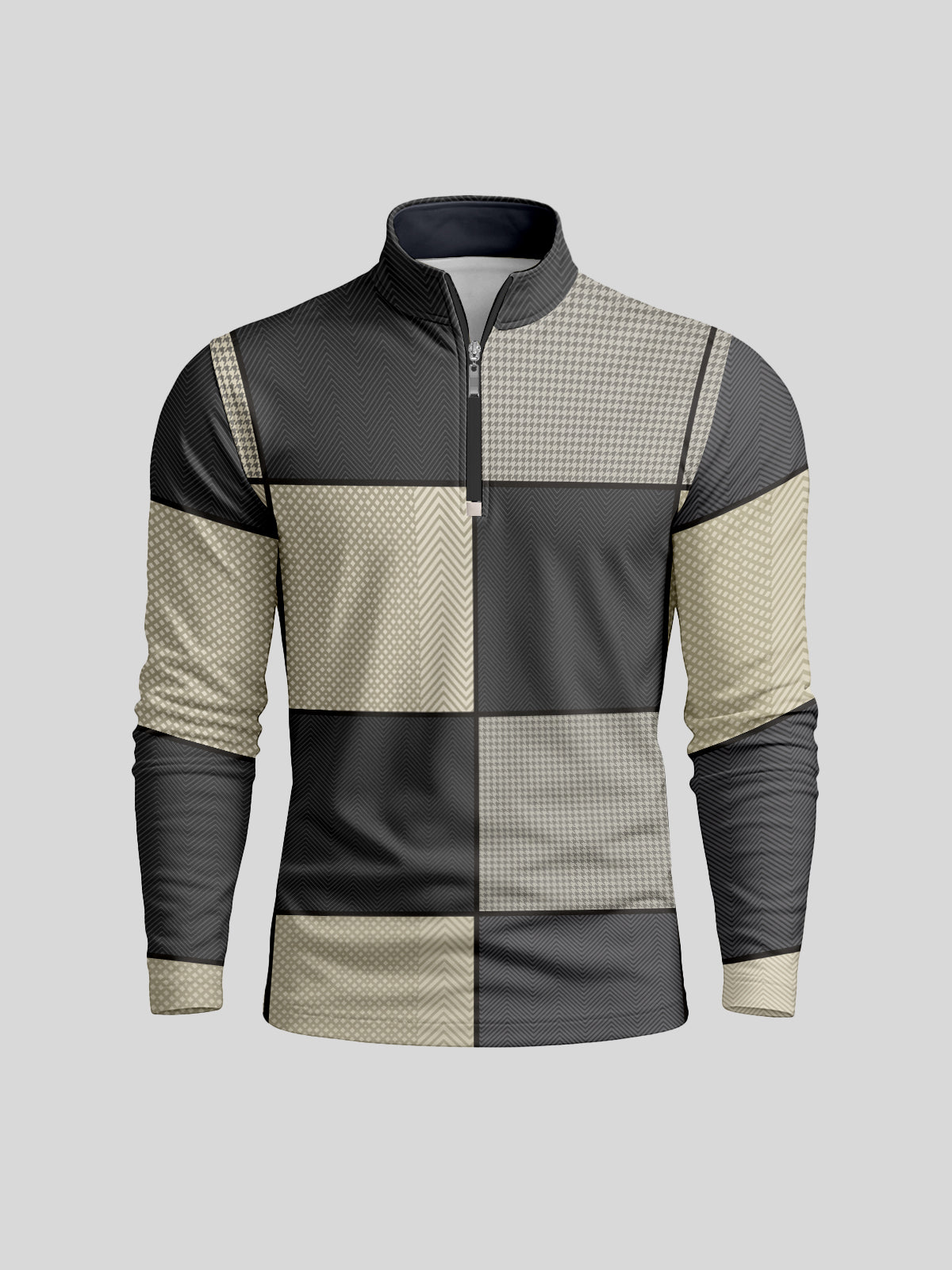 Fairway Patchwork Men's Lightweight Golf Shirt Quarterzip UPF50+