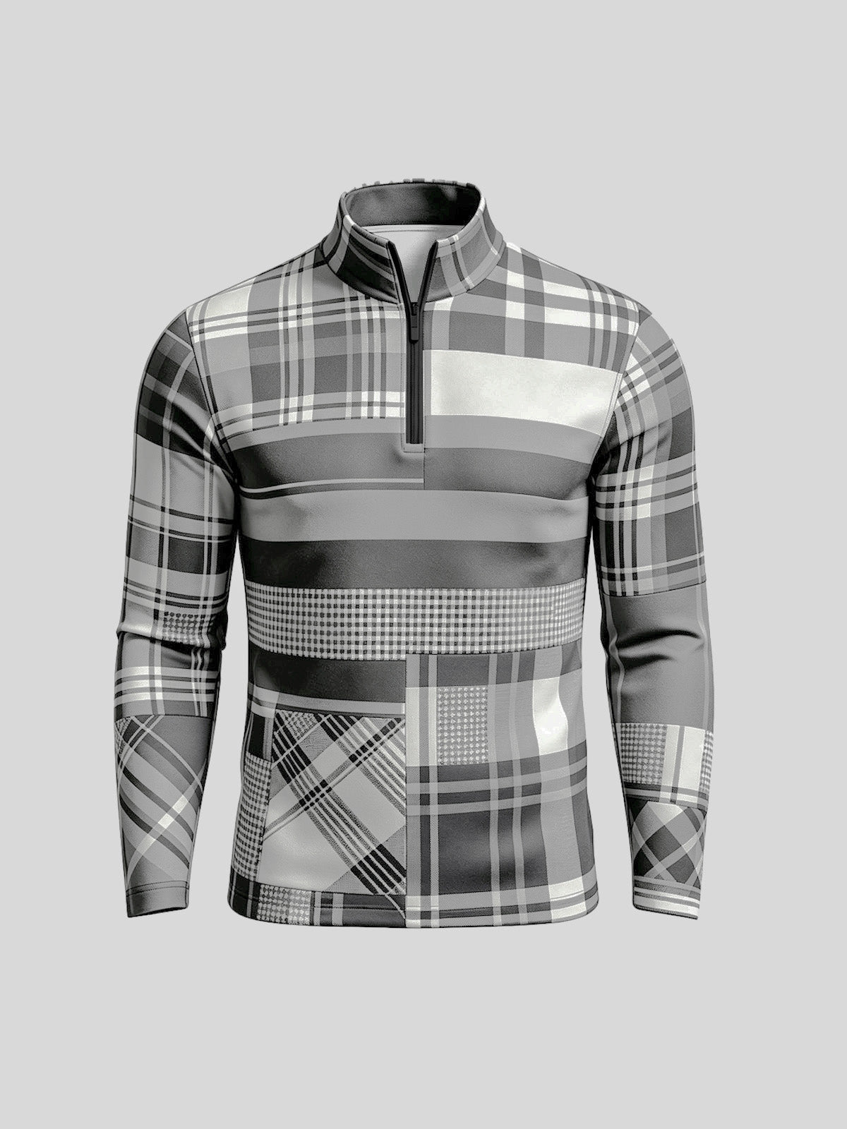 Fairway Patchwork Men's Lightweight Golf Shirt Quarterzip UPF50+