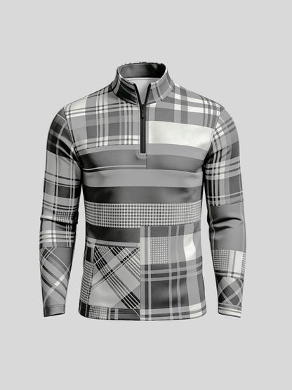 Fairway Patchwork Men's Lightweight Golf Shirt Quarterzip UPF50+