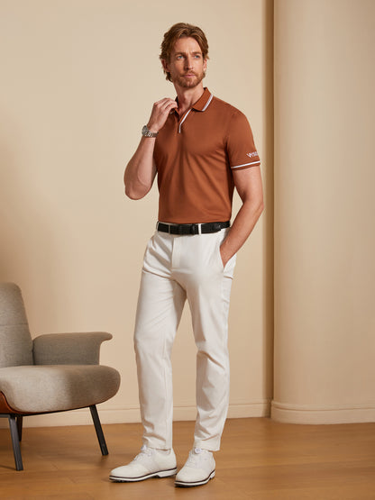 Custom Embroidery or Fit Men's Cotton-Silk Blend Polo Top