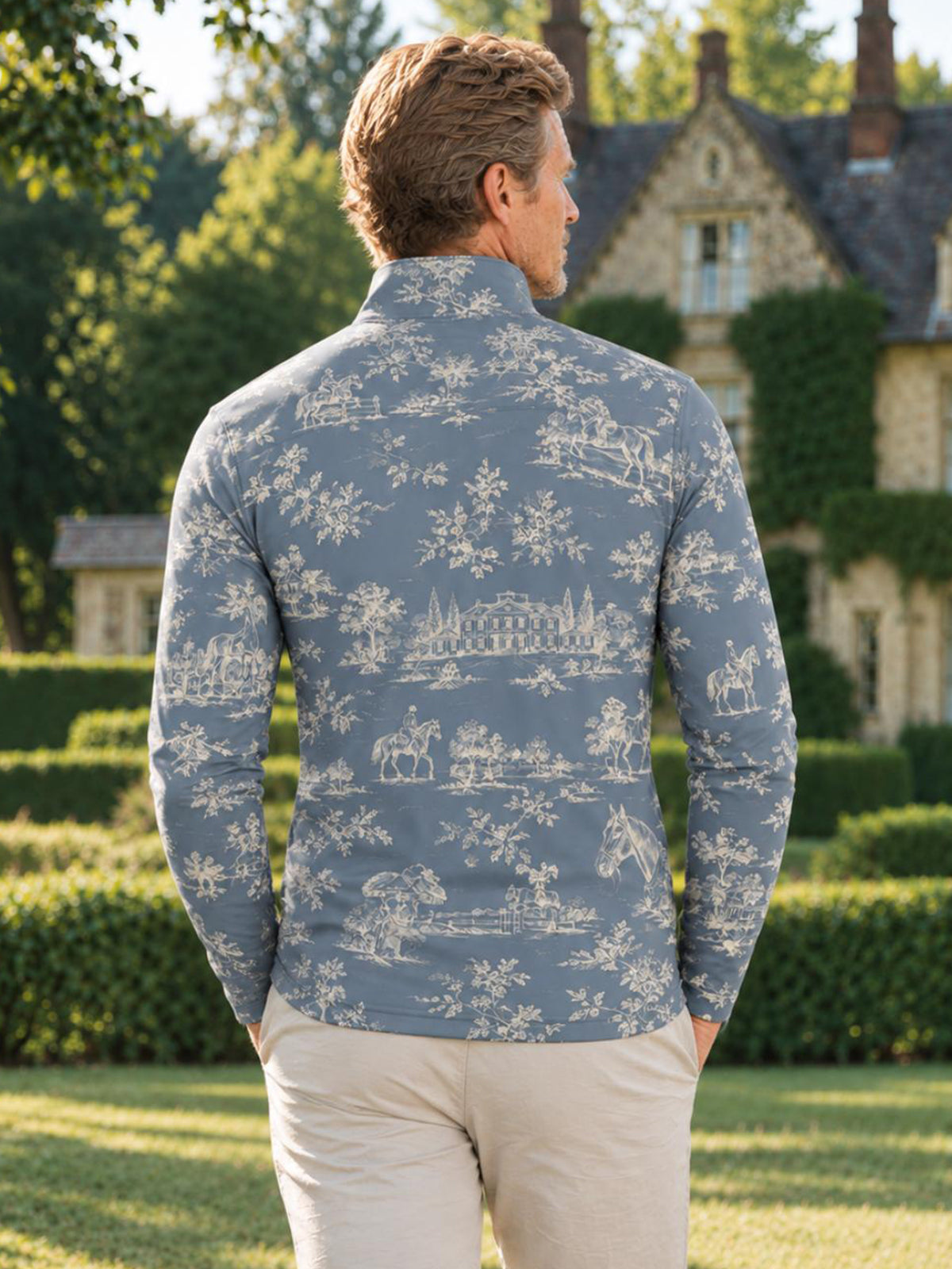 Equestrian Heritage Men's Lightweight Golf Shirt Quarterzip UPF50+