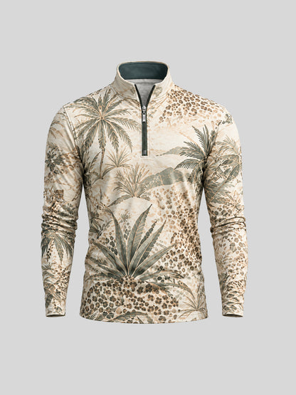 Wildlife Party Men's Lightweight Golf Shirt Quarterzip UPF50+