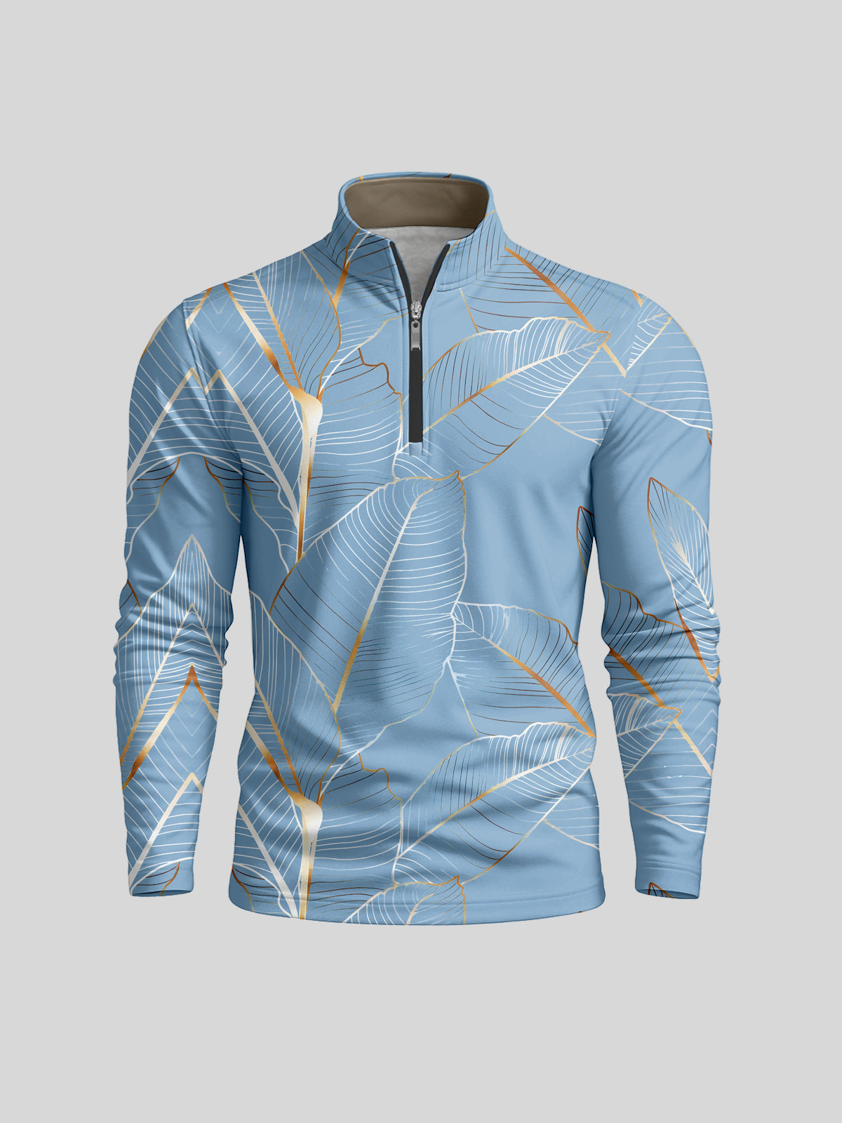 Hyped-up Tropical Men's Lightweight Golf Shirt Quarterzip UPF50+