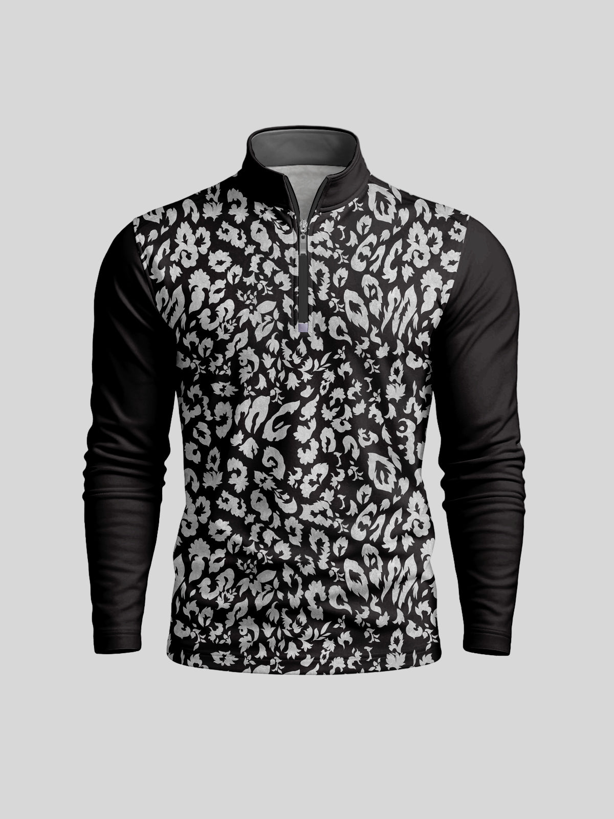 Botanical Energy Men's Lightweight Colorblock Golf Shirt Quarterzip UPF50+