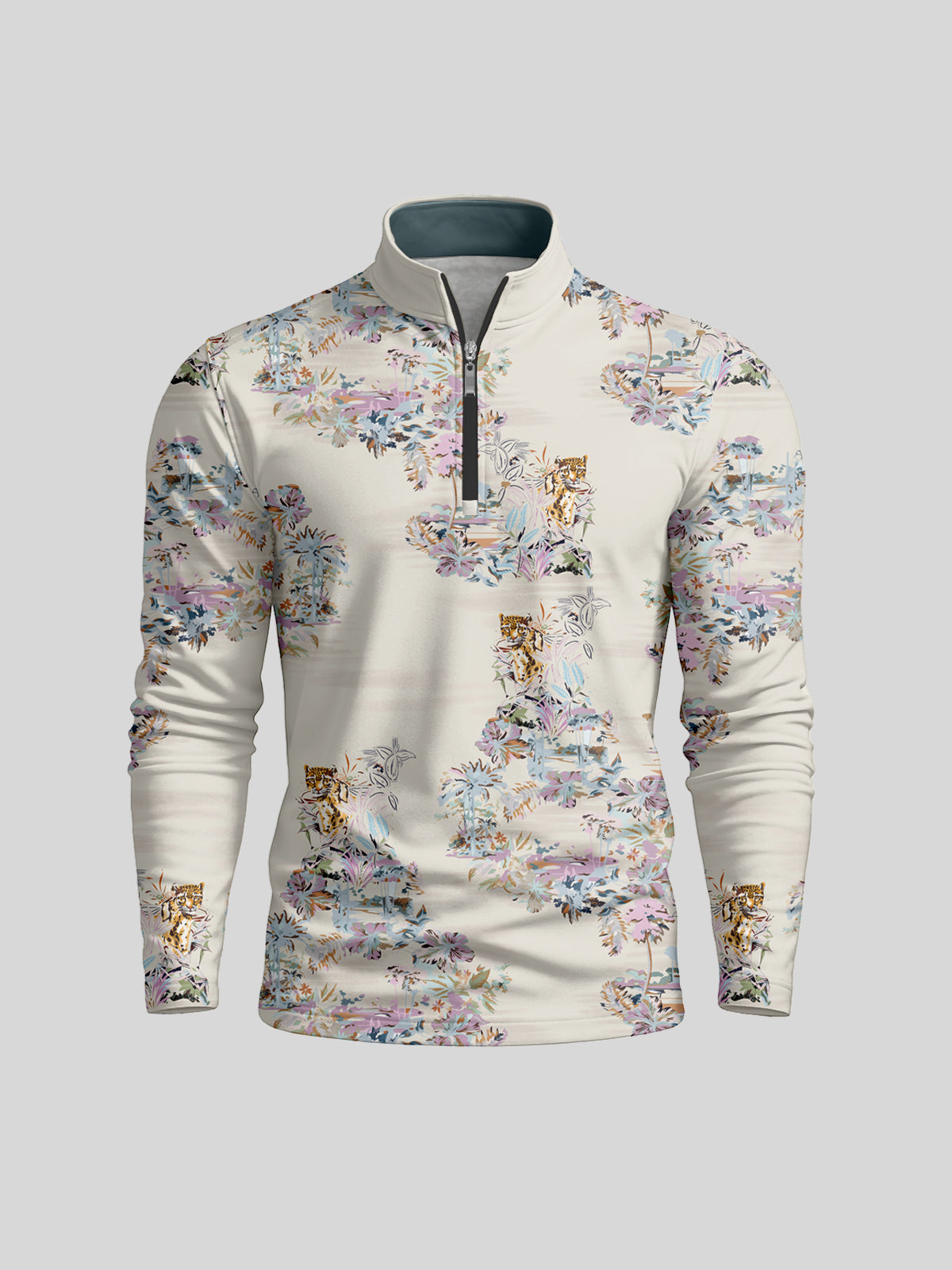 Botanical Energy Men's Lightweight Golf Shirt Quarterzip UPF50+